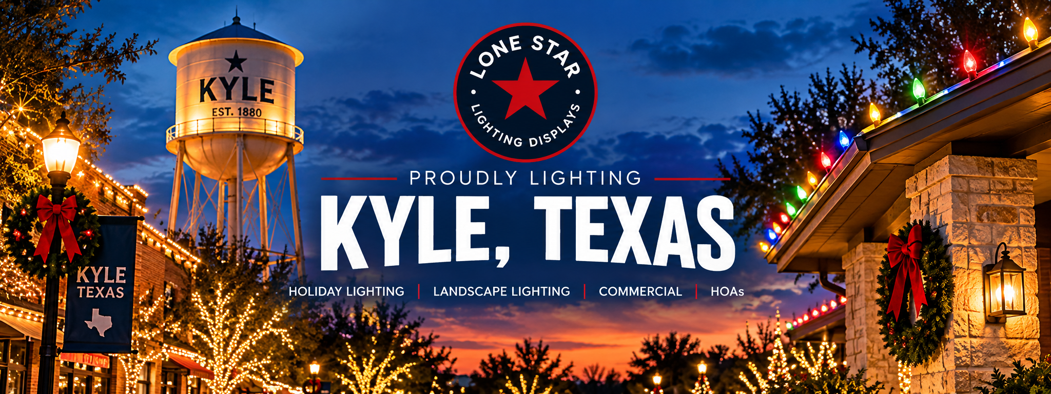 Kyle Christmas light installation